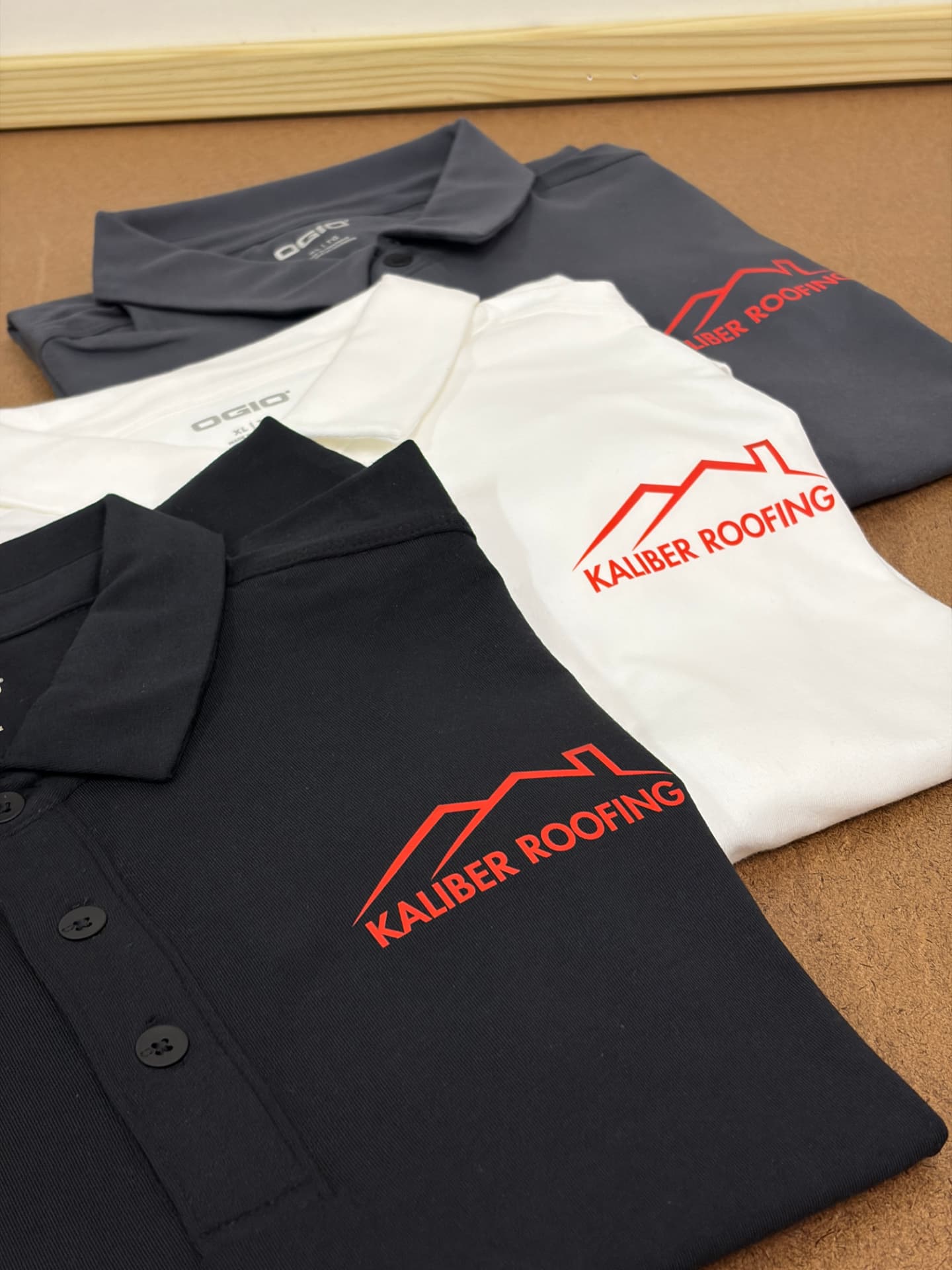 Custom printed company polo shirts by Dava X